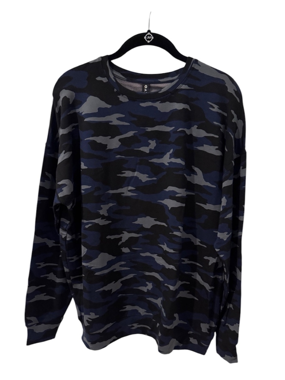Athleta Woman’s  Navy, Black & Gray Camo Long-Sleeve Crewneck